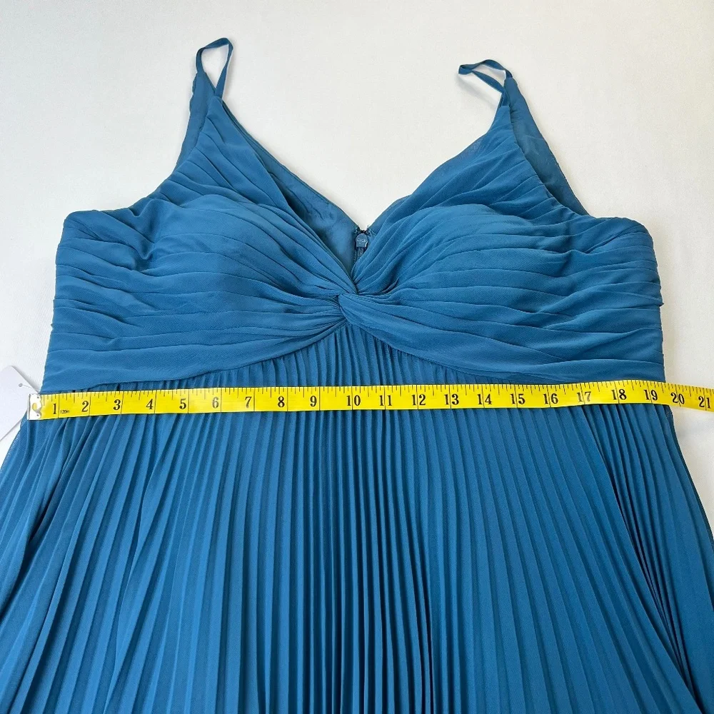 NWT - AZAZIE Raychelle Sz A18 Ink Blue Chiffon Bridesmaid Dress - Picture 10 of 15